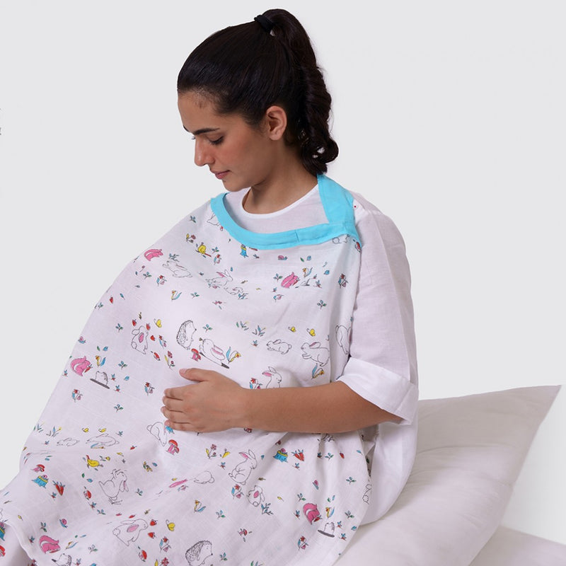 Snuggle Bunny Organic Muslin Nursing Cover