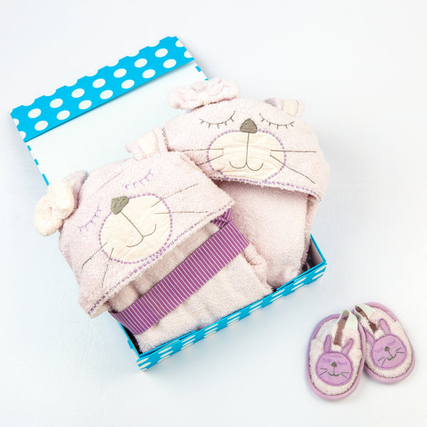 Spa Time New Born Gift Set (Bunny) - With Hooded Towel