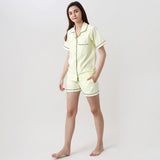 Women Sunshine Yellow Solid Shorts Set