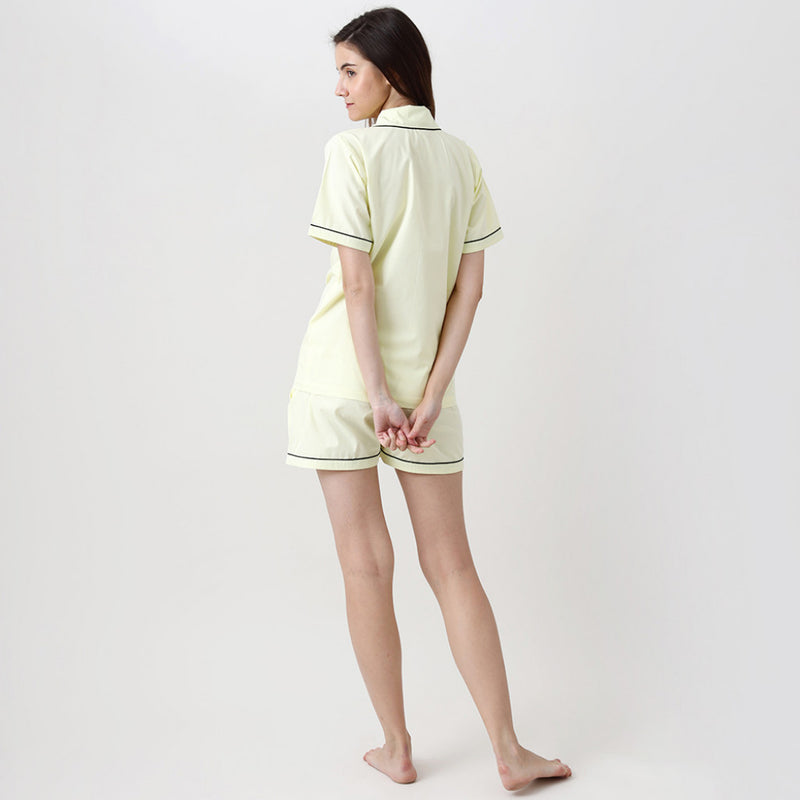 Women Sunshine Yellow Solid Shorts Set