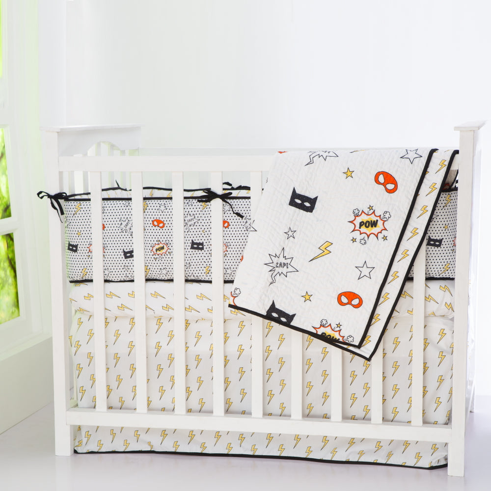 Superhero Organic Complete Crib Bedding Set Little West Street