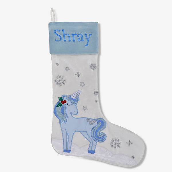Magical Unicorn Luxe Stocking (Winter Blue)