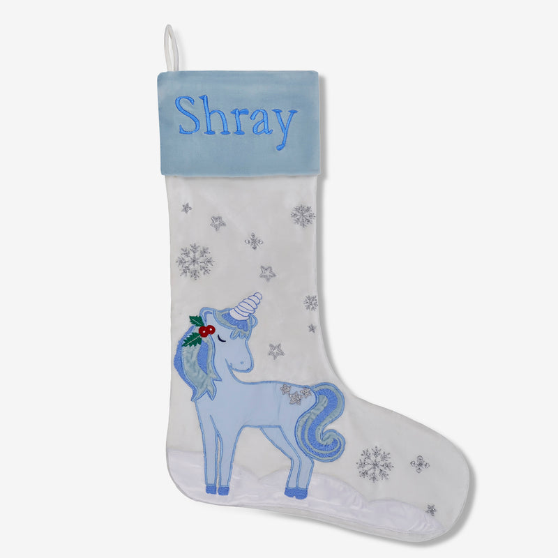 Magical Unicorn Luxe Stocking (Winter Blue)