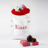 White Velvet With Faux Fur Santa Sack